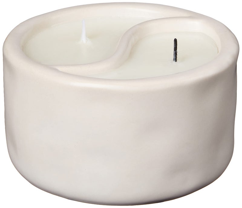 Paddywax Candles YY1004Z Yin & Yang Collection Scented Candle, 11-Ounce, White - Black Salt | Teakwood - Image 1